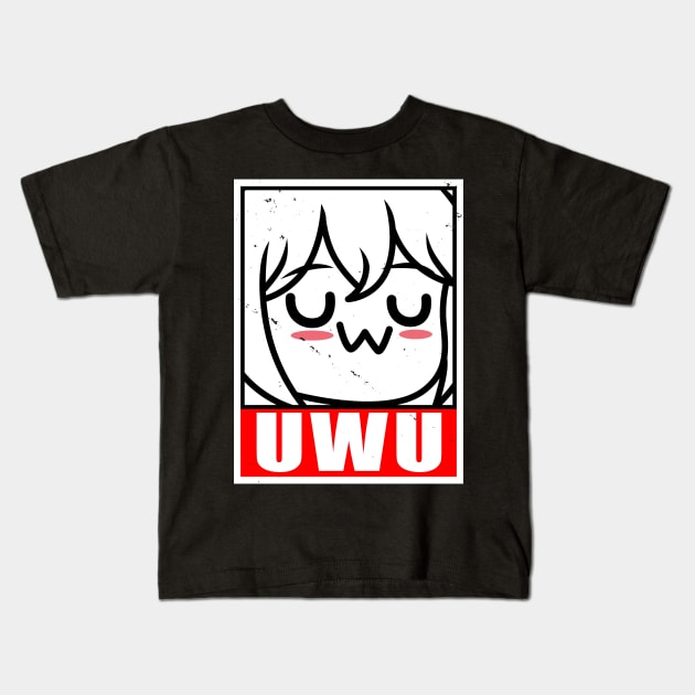 Funny Kawaii Uwu Meme Gift For Kids Kids T-Shirt by BoggsNicolas